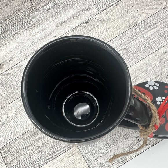 Temptations by Tara 16 oz. Dog Paws Heart Black Mug & Ornament/Lid - Picture 6 of 7